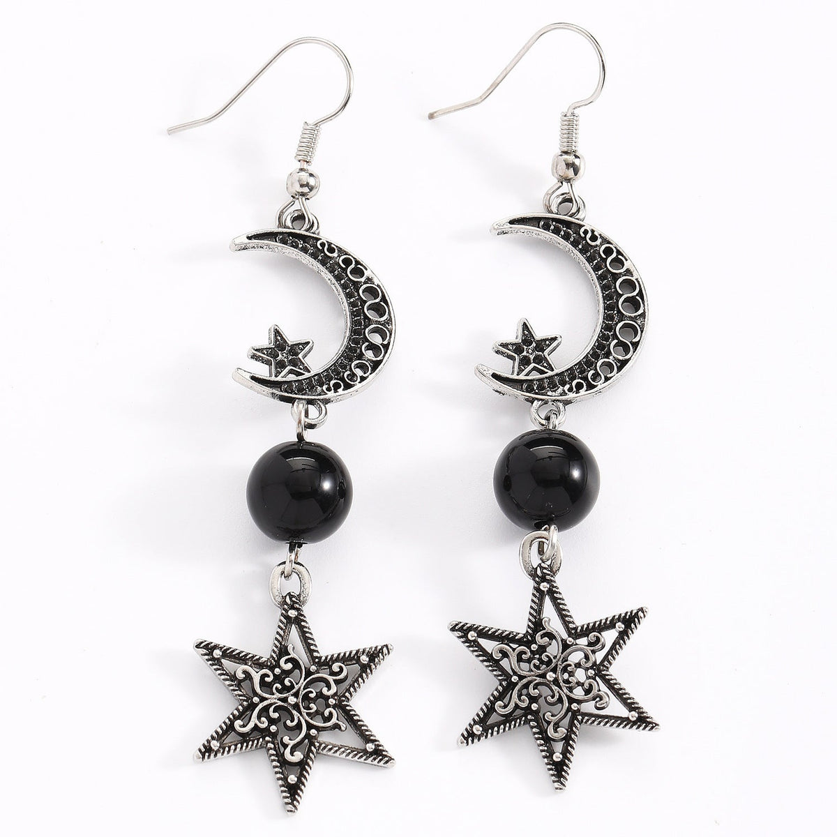 European And American Retro Gothic Star-Moon-Sun Face Earrings