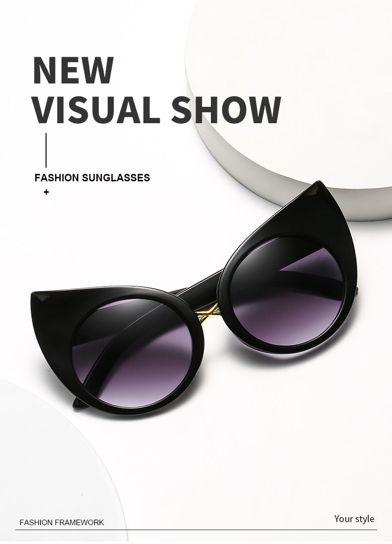 Women's Retro Cat Eye Sunglasses Large Rim Sunglasses