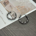 Sweet And Cool Classic Threaded Plain Hoop Earrings For Women, Ins-Style Simple And High-End Elegant Ear Clips, Light Luxury Niche Autumn And Winter Earrings