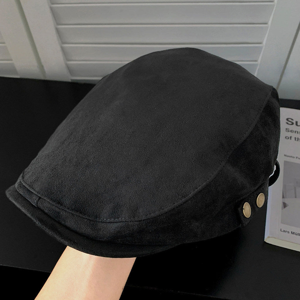 Maurad Brushed Wool Soft Retro Forward Hat For Autumn And Winter, With Artistic Style. Buckle On The Side For A Casual Look