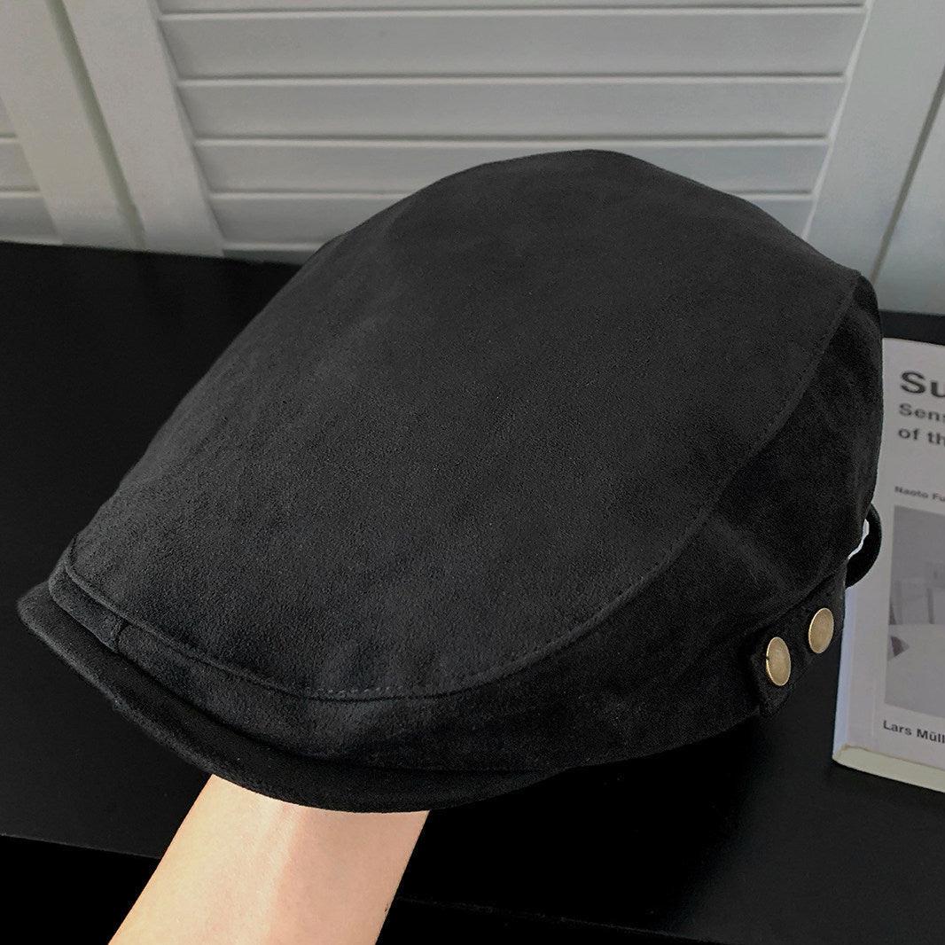 Maurad Brushed Wool Soft Retro Forward Hat For Autumn And Winter, With Artistic Style. Buckle On The Side For A Casual Look