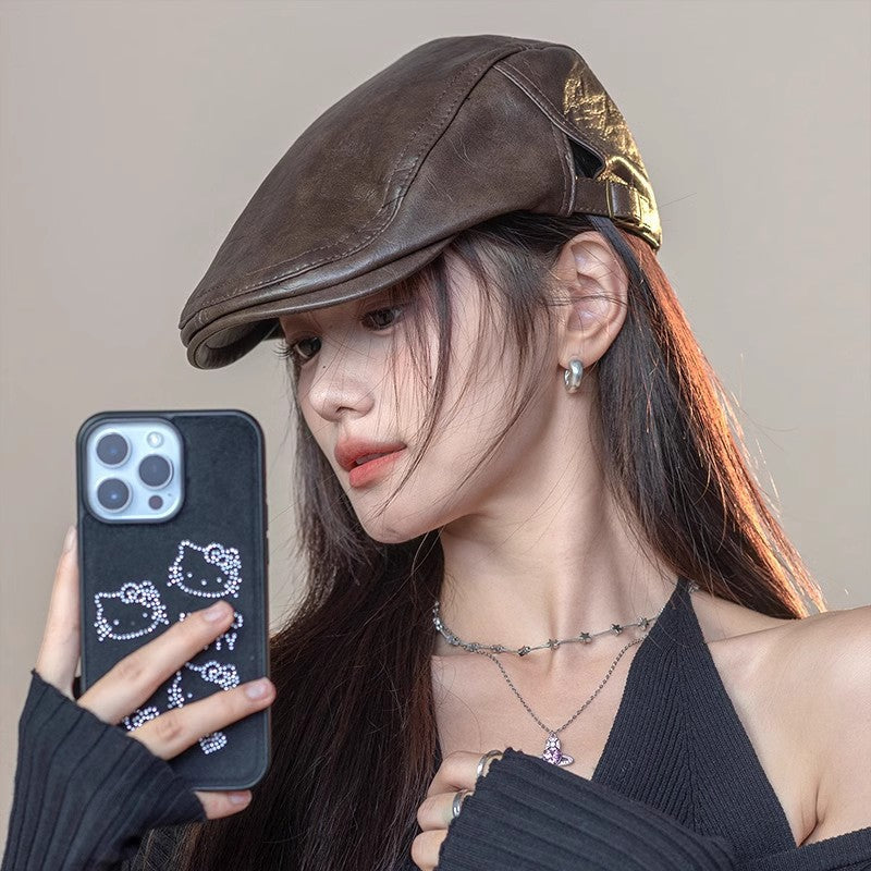 Women's Trendy Leather Hat