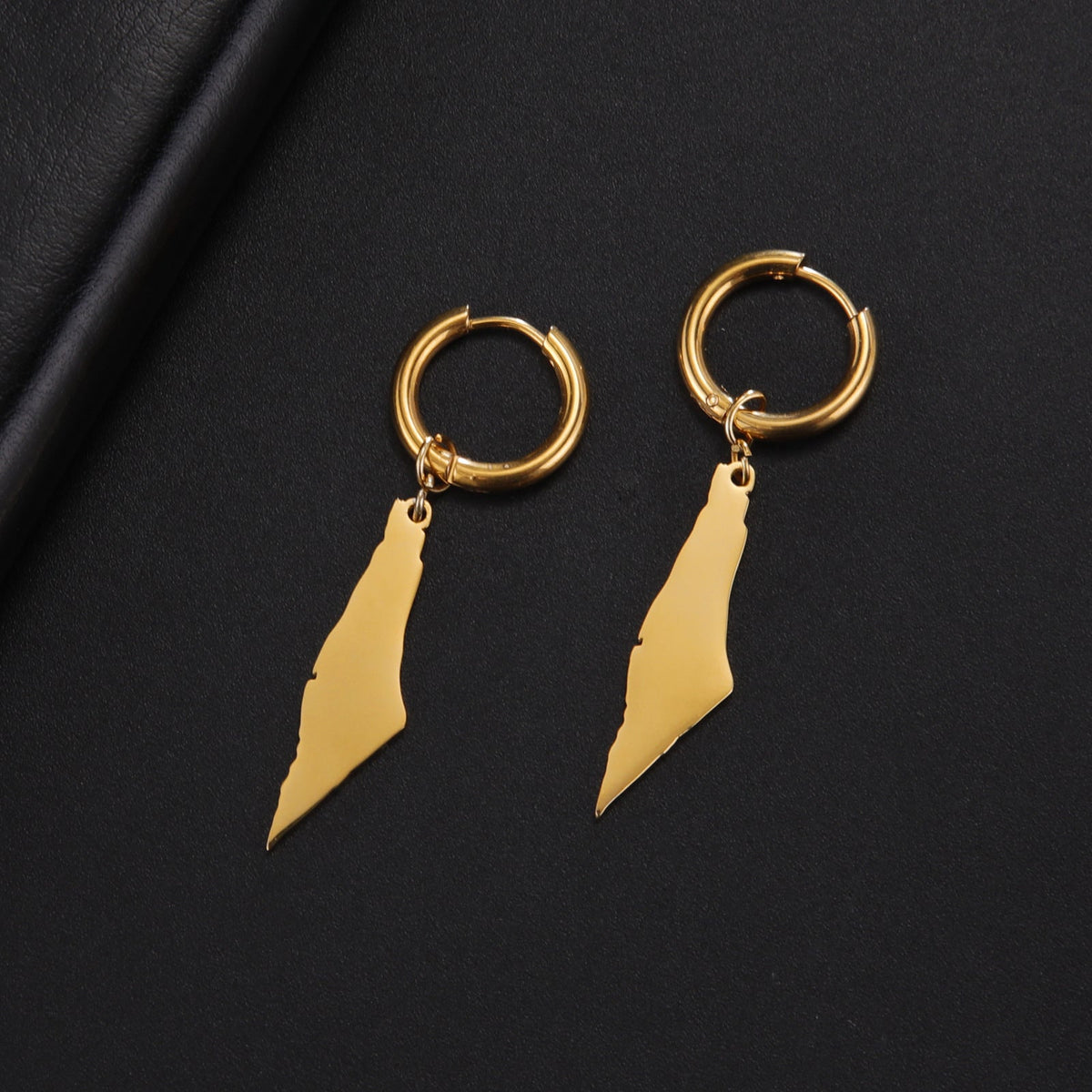 Titanium Steel Cut Polished Irregular Solid Mountain-shaped Earrings