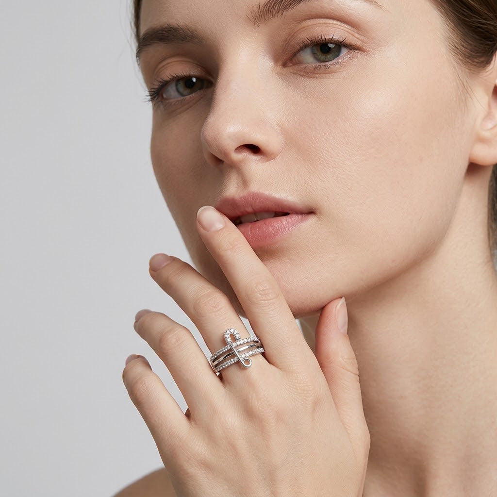 French Elegant Eco Copper Ring For Ladies, Niche European American Design, Fashion Delicate Versatile Daily Commute Hand Accessory
