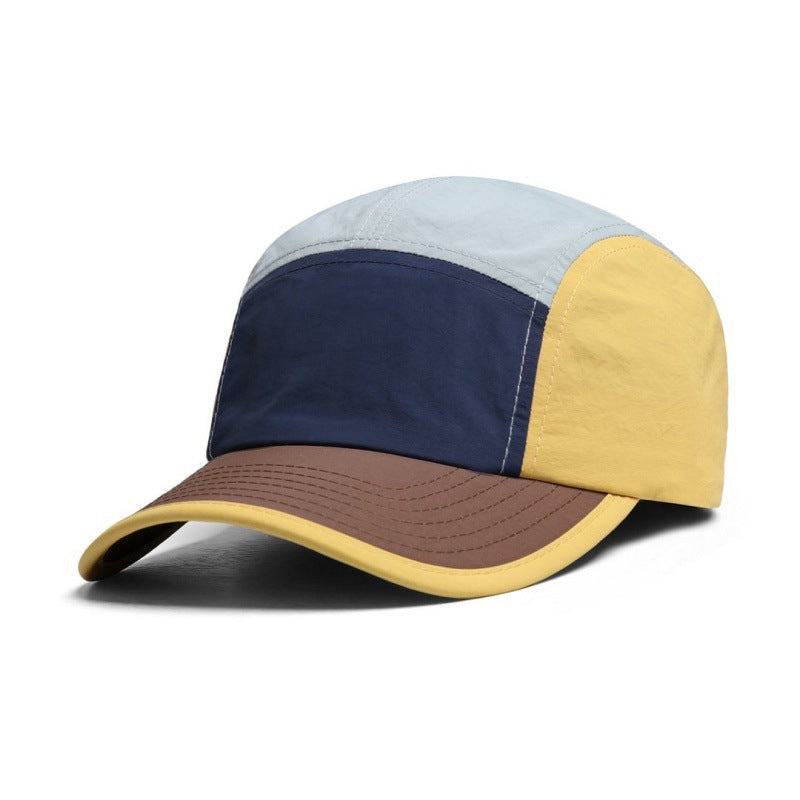 Japanese-style Vintage Quick-drying Multi-color Reflective Baseball Cap With Five-piece Workwear Design For Outdoor Climbing, Water Resistance And Sun Protection