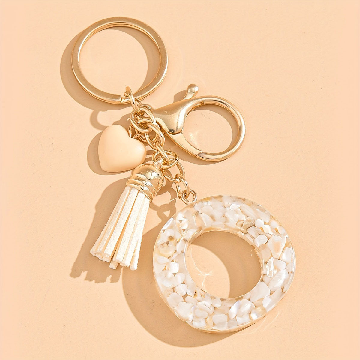 Letter Heart Tassel Keychain Bag
