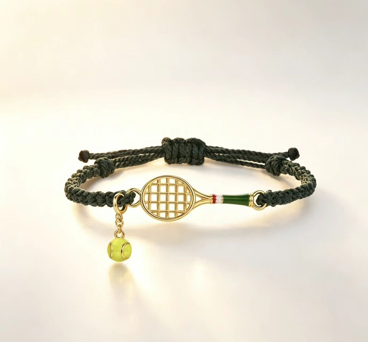 Golden Hollowed-out Woven Tennis Racket Bracelet