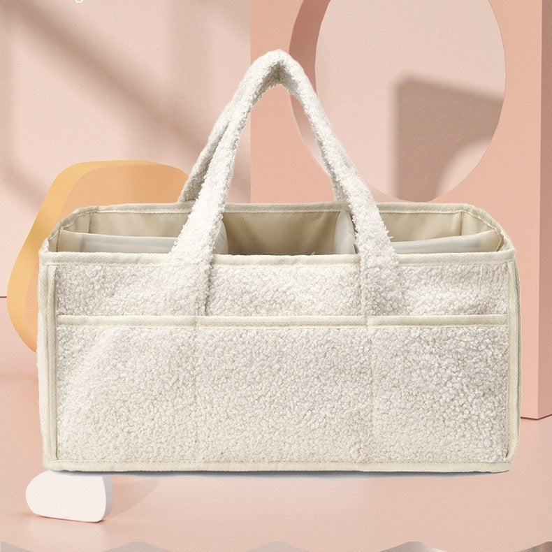 Plush Mommy Bag Baby Diaper Organizer Bottle Storage Bag