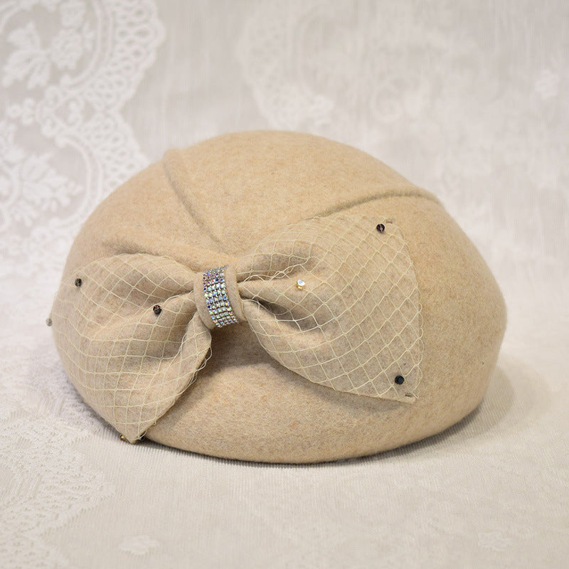 Japanese-style Vintage Wool Beret For Women