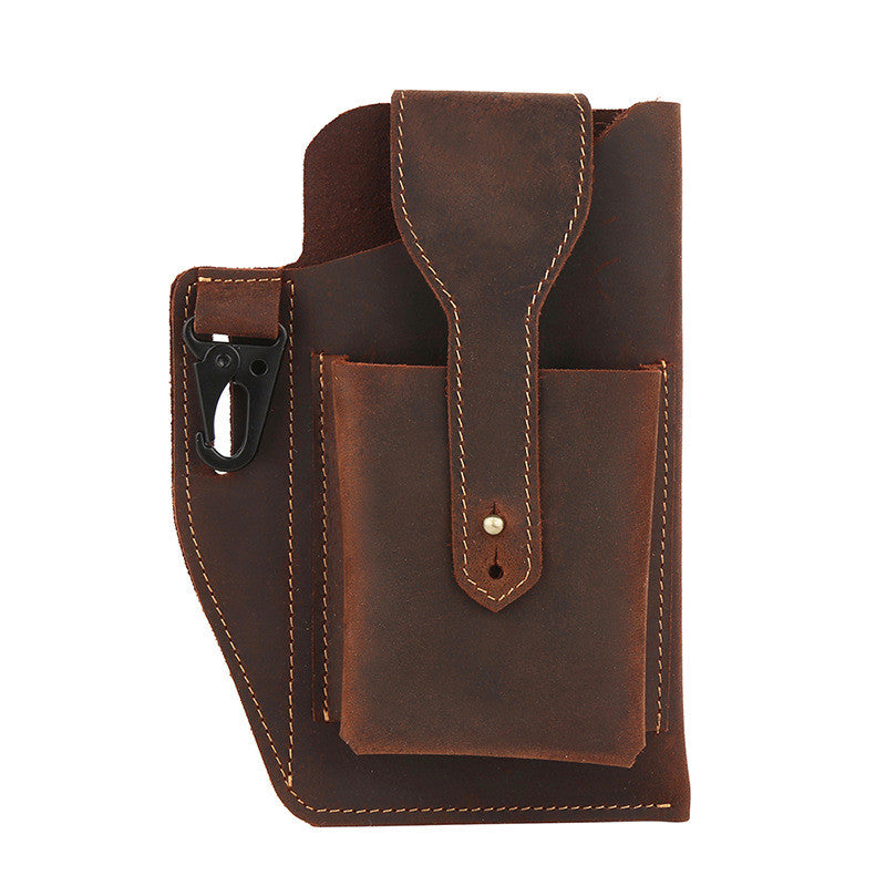 Mens Fashion Vintage Solid Color Waist Bag