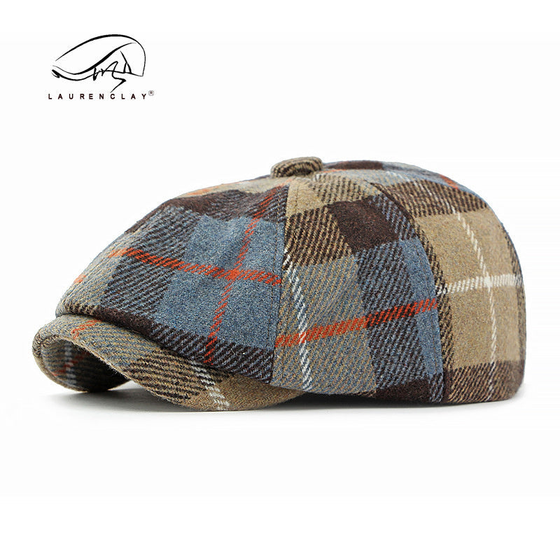 Plaid Newsboy Cap With A Brim