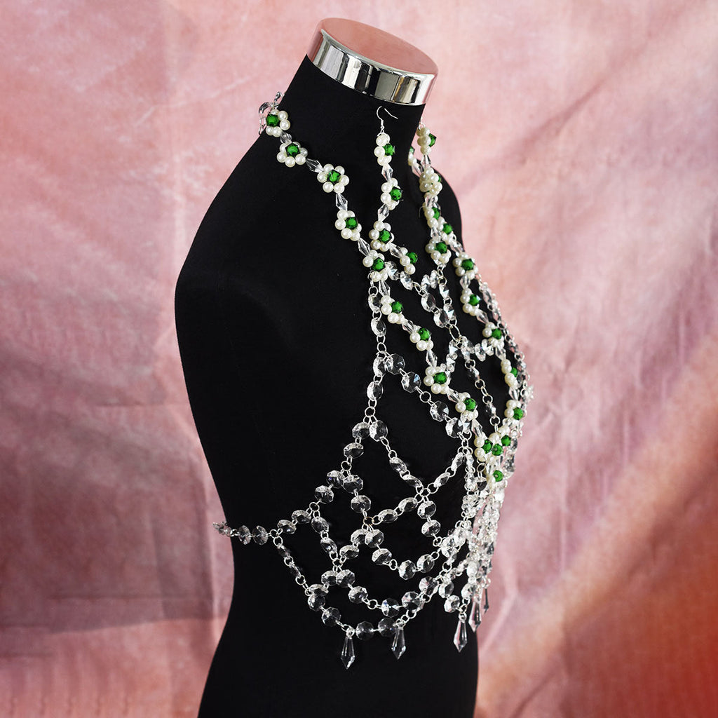 Transparent Round Acrylic Choker And Earring Set