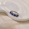 Laine Blue New Zircon Ring European And American Elegant Celebrity Style Accessories Retro Magazine Ring