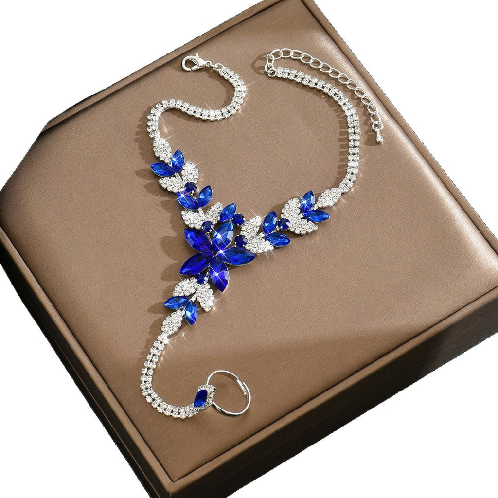 Korean New Style Sweet And High-End Rhinestone Flower Anklet, Fashionable And Versatile, Holiday Style Interlocking Anklet Wholesale