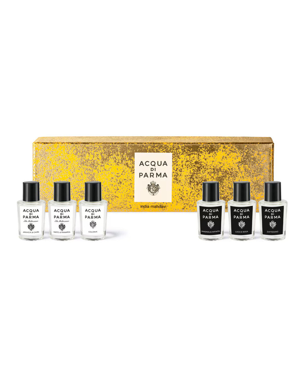 Acqua di Parma Six-Piece Fragrance Miniature Set Eau de Cologne, Eau de Toilette & Eau de Parfum — 30 ml · 6-piece mini set · 6 × 5 ml