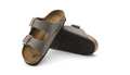 Birkenstock Arizona Birkibuc Stone Sandal - Stone, Narrow
