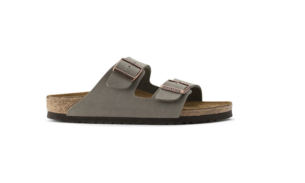 Birkenstock Arizona Birkibuc Stone Sandal - Stone, Narrow