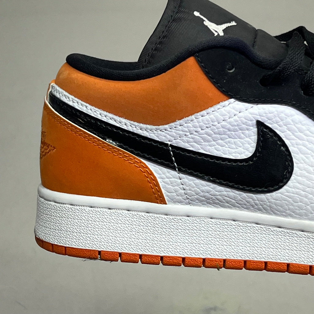 NIKE Air Jordan 1 Low Shattered Backboard Shoes Boys Sz 7Y Orange/Black (Pre-Owned)