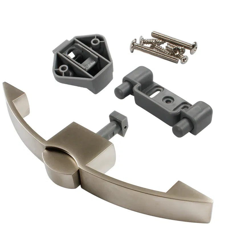 Color: grey - 128mm hole distance Camper Car Push Lock RV Caravan Boat Cabinet Locks Handle Home Drawer Latch Button Locks Caravan Motorhome