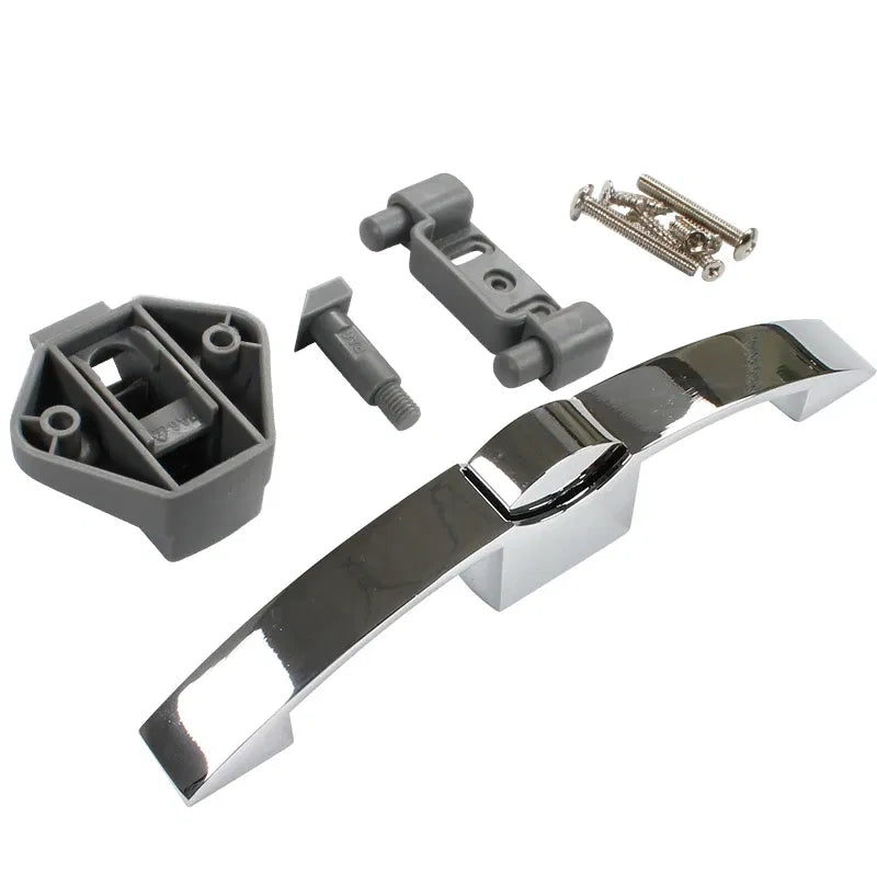 Color: grey - 128mm hole distance Camper Car Push Lock RV Caravan Boat Cabinet Locks Handle Home Drawer Latch Button Locks Caravan Motorhome