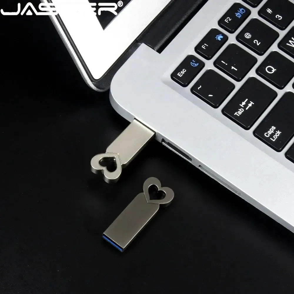 Capacity: 32GB, Color: Gold - Mini Metal Heart Shaped USB Flash Drive 64GB Black Portable Pen Drive 32GB High Speed Memory Stick 16GB Waterproof USB Stick