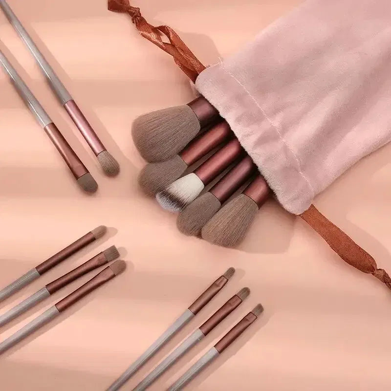 Color: PURPLE, Ships From: CHINA - 13 PCS Makeup Brushes Set Eye Shadow Foundation Women Cosmetic Brush Eyeshadow Blush Beauty Soft Make Up Tools Bag