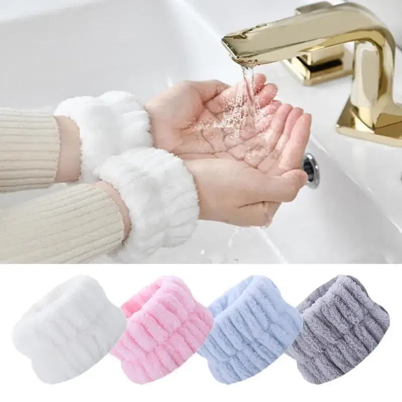 Color: GRAY, Ships From: belgium - 2pc Wrist Washing Belt Soft Microfiber Towel Wristbands For Washing Face Water Absorption Washing Prevent Wetness Wrist Washband