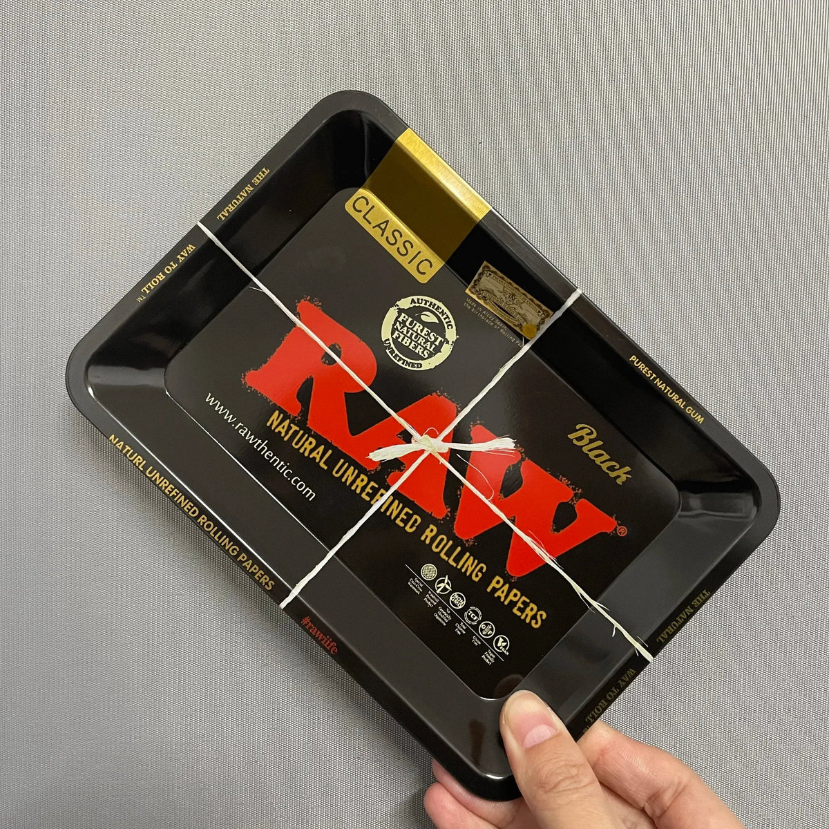 Color: GRAY - RAW Classic Rolling Tray Multi Designs Available
