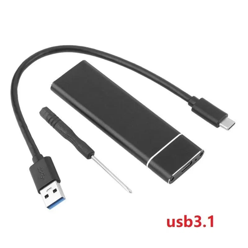 Color: Brown - Aluminum Alloy M.2 HDD Enclosure Case Hard Drive Box B-KEY External Hard Drive Box USB C Interface Support SATA & NVME Protocol