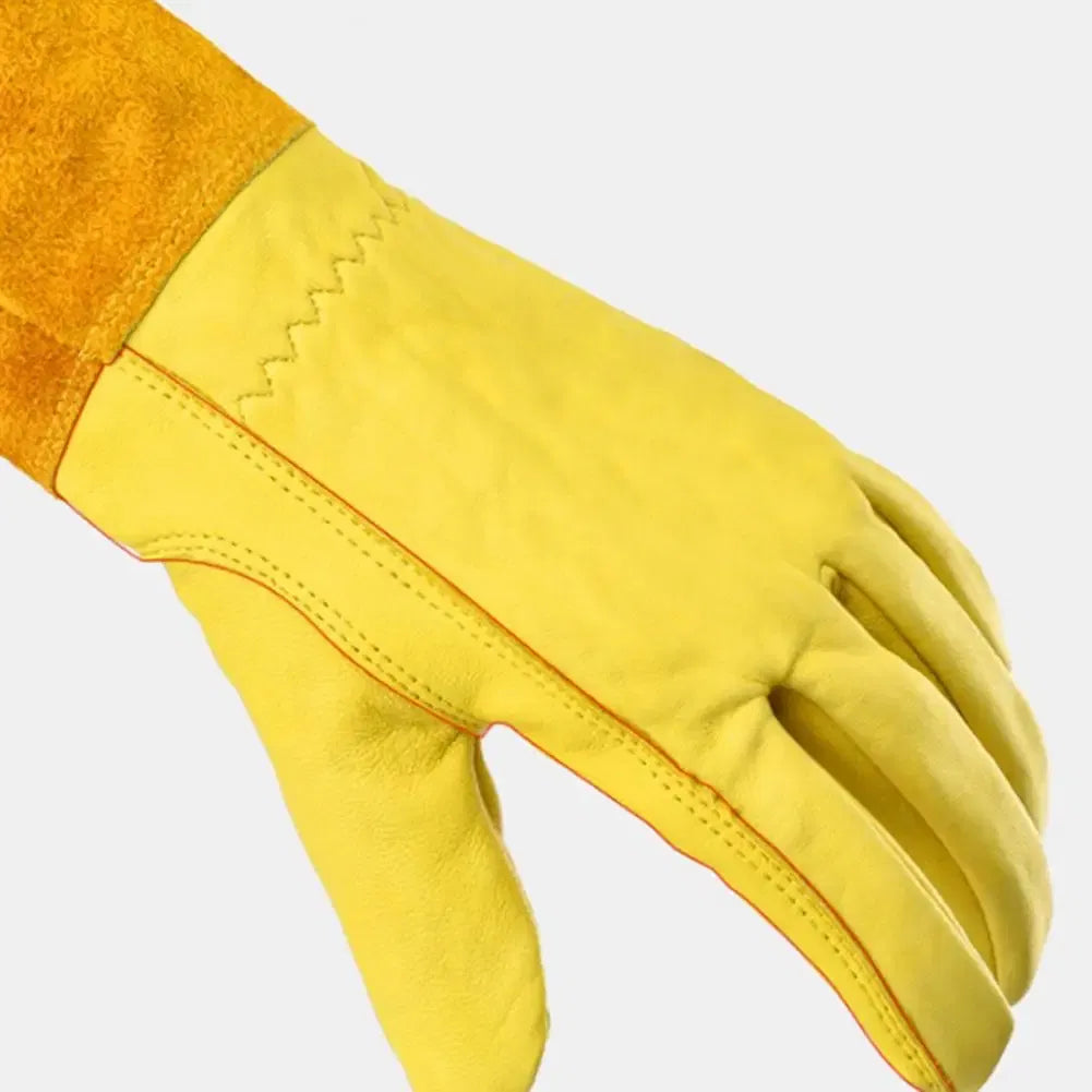 Color: WHITE, Size: M - Pruning Garden Gloves Anti-scratch Faux Leather Protective Gloves Reusable Fruit Picking Shrub Pruning Trimming Hand Protector