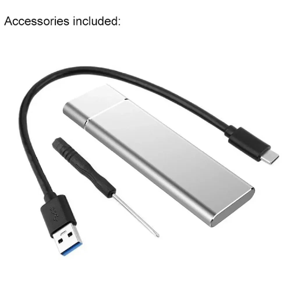 Color: Brown - Aluminum Alloy M.2 HDD Enclosure Case Hard Drive Box B-KEY External Hard Drive Box USB C Interface Support SATA & NVME Protocol