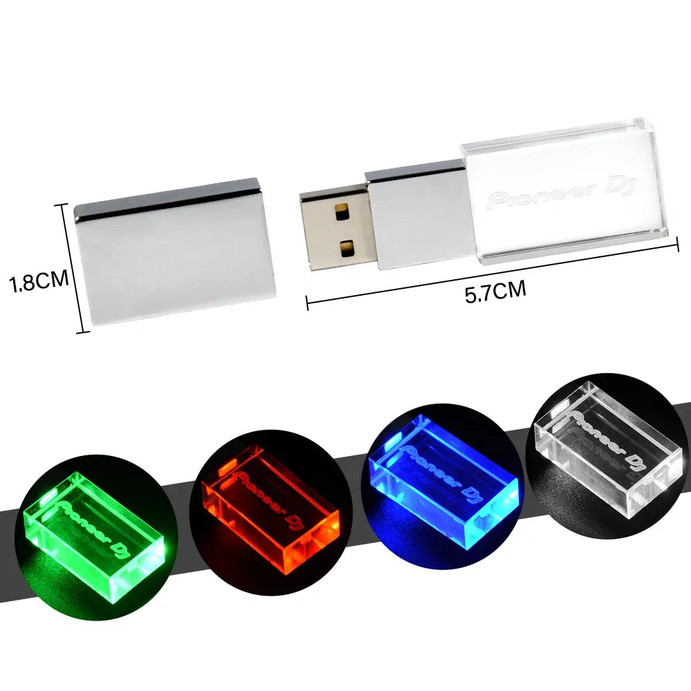 Color: green, Capacity: 128 GB - JASTER Pioneer DJ Crystal USB Flash Drive 128GB High Speed Memory Stick 64GB Silver Lid Pendrive 32GB Real Capacity U Disk 16GB