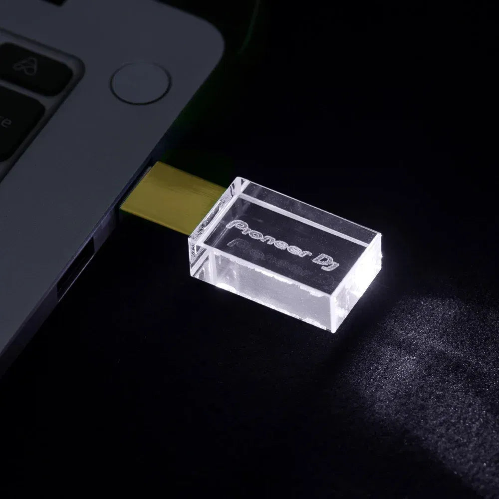 Color: Red, Capacity: 8 GB - JASTER Luminous USB drive Gold Lid Crystal USB Flash Drive 128GB Pendrive 64GB Colorful LED Memory Stick 16GB with Pioneer DJ