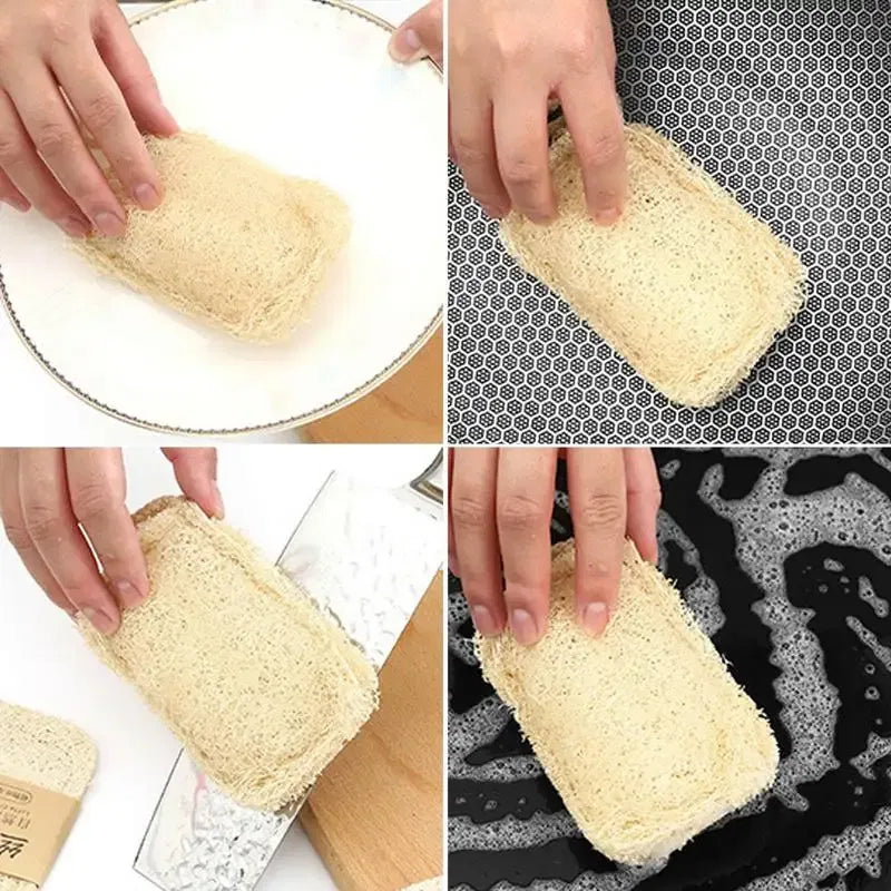 Color: Red, Ships From: United States - Natural Luffa Dish Washing Cloth Sponge Loofah Scrub Pad Dish Pot Easy To Clean Scrubber Sponge Kitchen Clean Brushes Pad