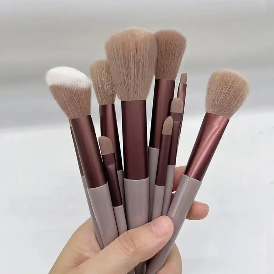 Color: PURPLE, Ships From: CHINA - 13 PCS Makeup Brushes Set Eye Shadow Foundation Women Cosmetic Brush Eyeshadow Blush Beauty Soft Make Up Tools Bag