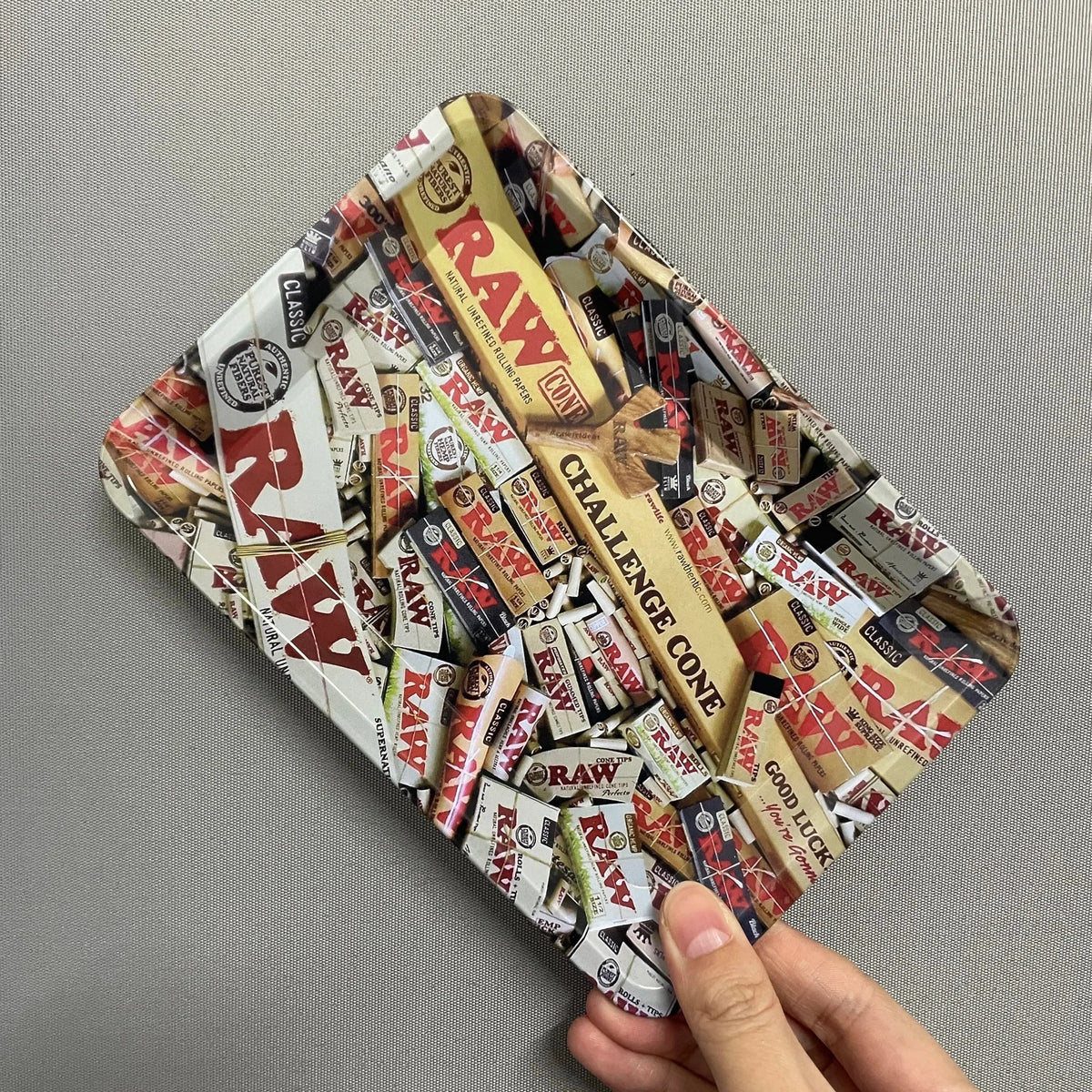 Color: GRAY - RAW Classic Rolling Tray Multi Designs Available
