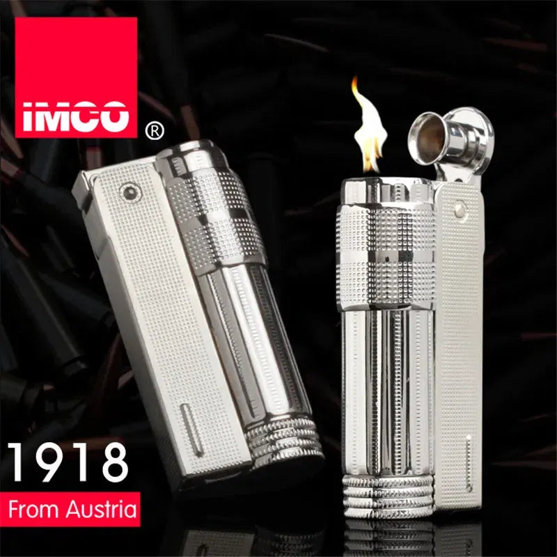 Color: Pink - Original IMCO Lighter Old Gasoline Flint Lighter Windproof Stainless Steel Cigarette Petrol Oil Lighter Inflated Gadgets Man