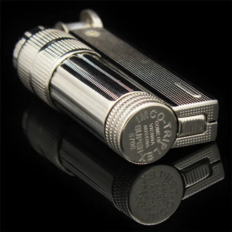 Color: PURPLE - Original IMCO Lighter Old Gasoline Flint Lighter Windproof Stainless Steel Cigarette Petrol Oil Lighter Inflated Gadgets Man