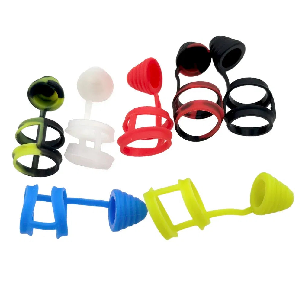 Color: Pink - 810 Silicone Rubber Band Fat Bubble Glass Ring Dust Cap Covers for 810 Drip Mouthpiece