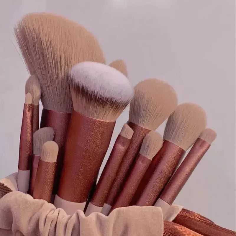 Color: PURPLE, Ships From: CHINA - 13 PCS Makeup Brushes Set Eye Shadow Foundation Women Cosmetic Brush Eyeshadow Blush Beauty Soft Make Up Tools Bag