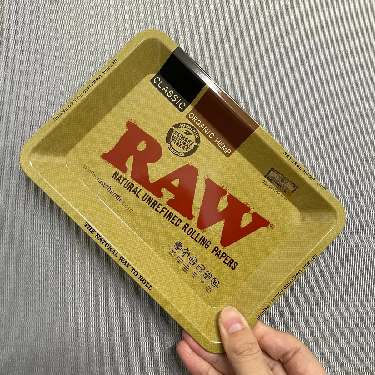 Color: GRAY - RAW Classic Rolling Tray Multi Designs Available