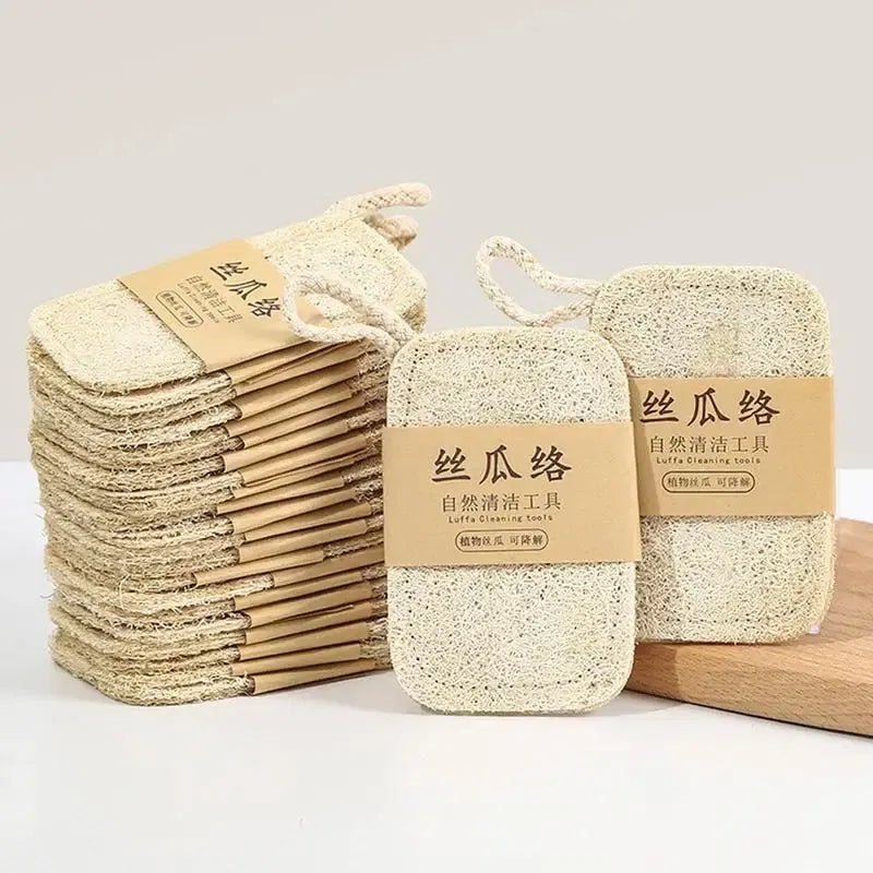 Color: Green, Ships From: United States - Natural Luffa Dish Washing Cloth Sponge Loofah Scrub Pad Dish Pot Easy To Clean Scrubber Sponge Kitchen Clean Brushes Pad
