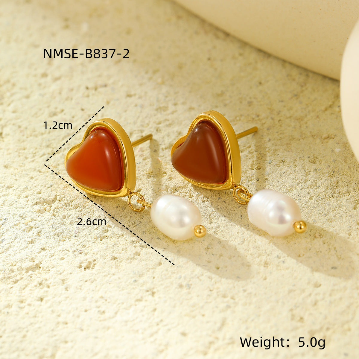 Natural Stone Pearl Pendant Necklace Choker And Earring Set