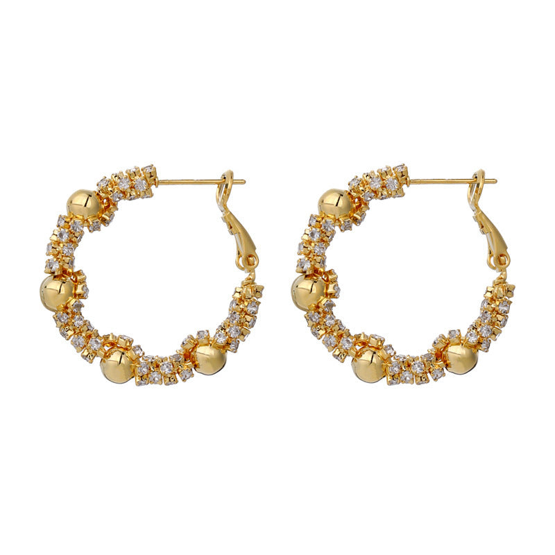Fashionable And Simple Metal-Like Circular Silver Needle Earrings, Korean Style Influencer Picks, 18K Gold Earrings For Women
