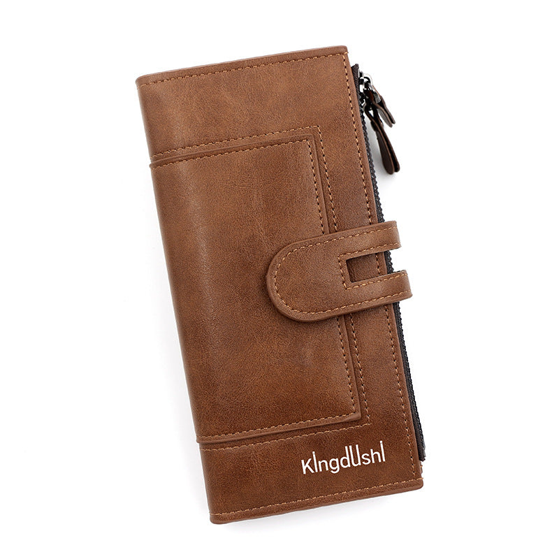 Fashion Minimalist Magnetic Buckle Multi-card Slot Zipper Bag