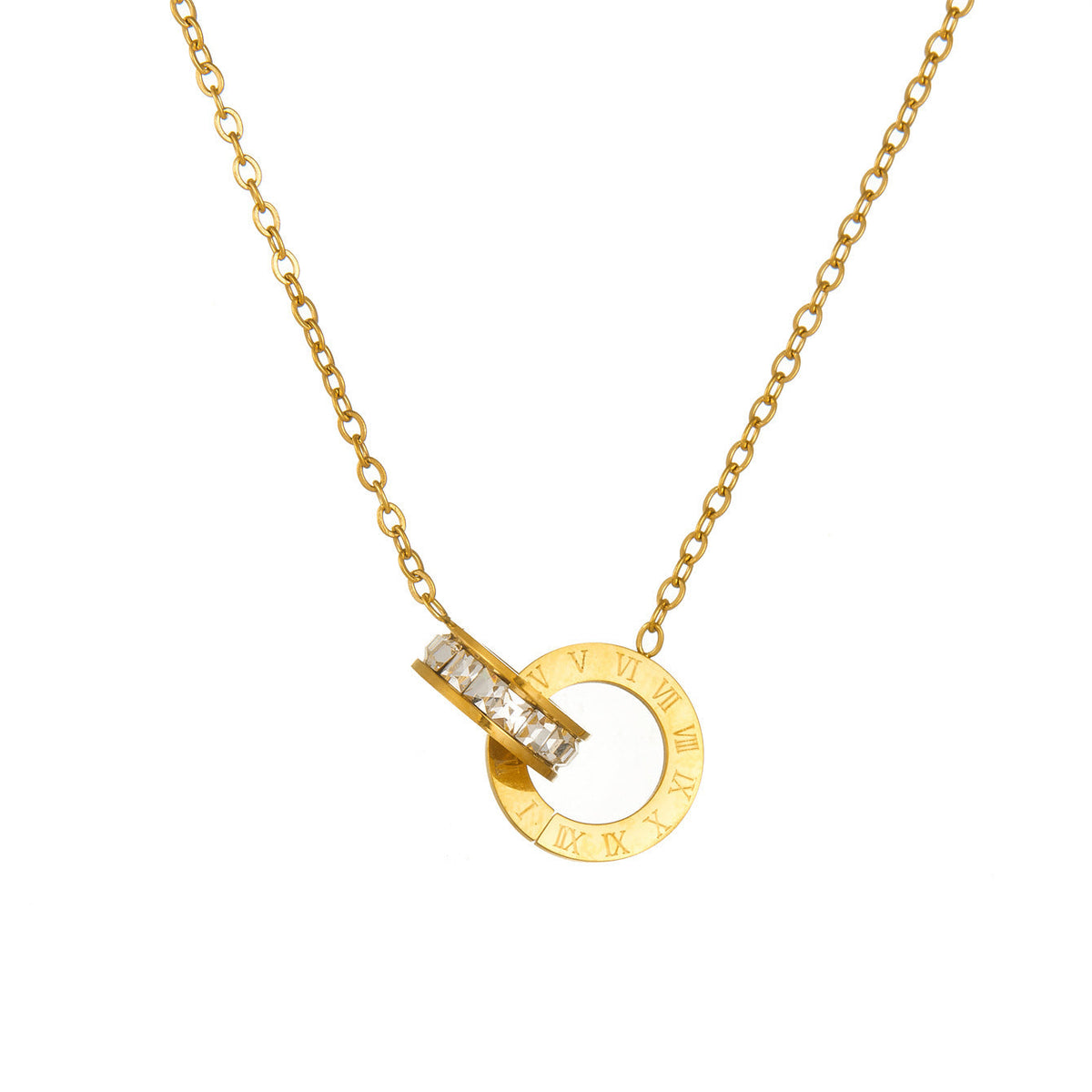 Titanium Amazon's Cross  Border Bestseller, European And American Fashion Roman Numeral Necklace, Light Luxury With A High-End Feel