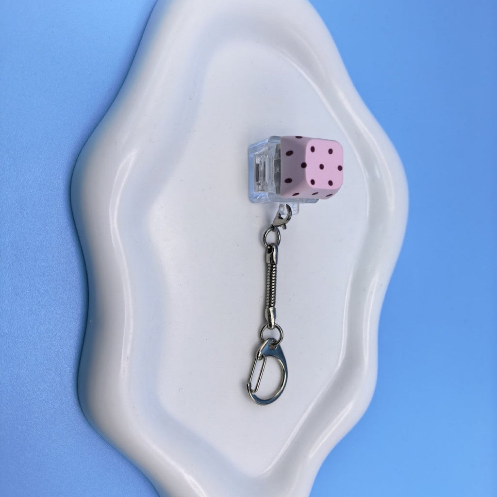 Dragon Fruit Polka Dot Key Stress-relief Toy Mechanical Keyboard Tester Luminous Stress-relief Key Keyboard Keychain Accessory