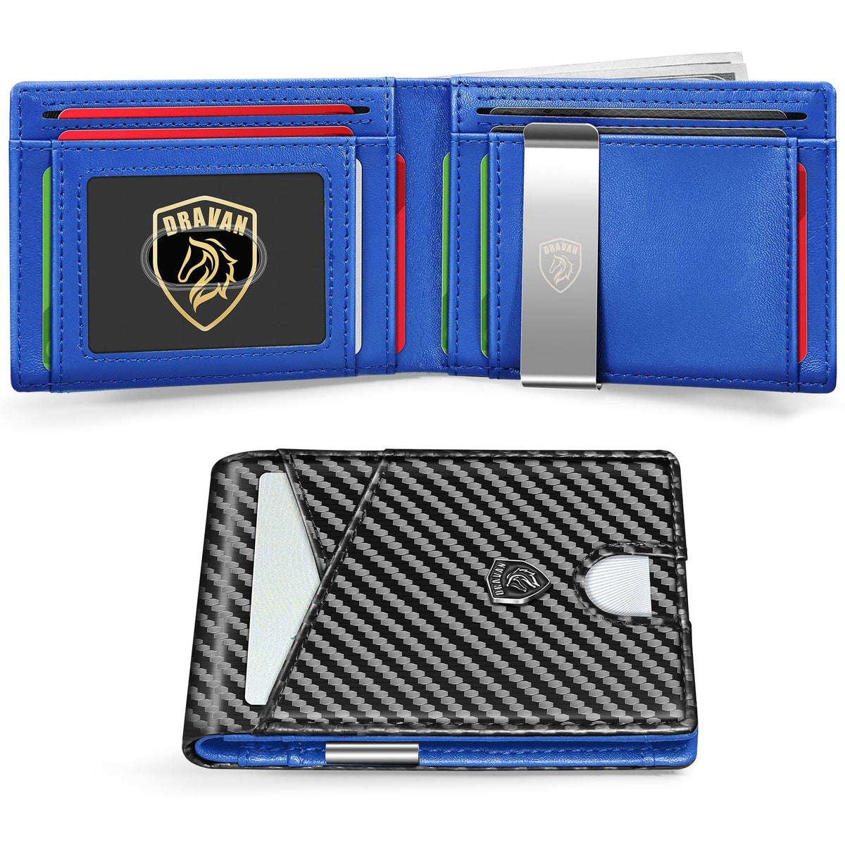 Card Holder Portable Carbon Fiber Coin Purse Men's Leather Bag