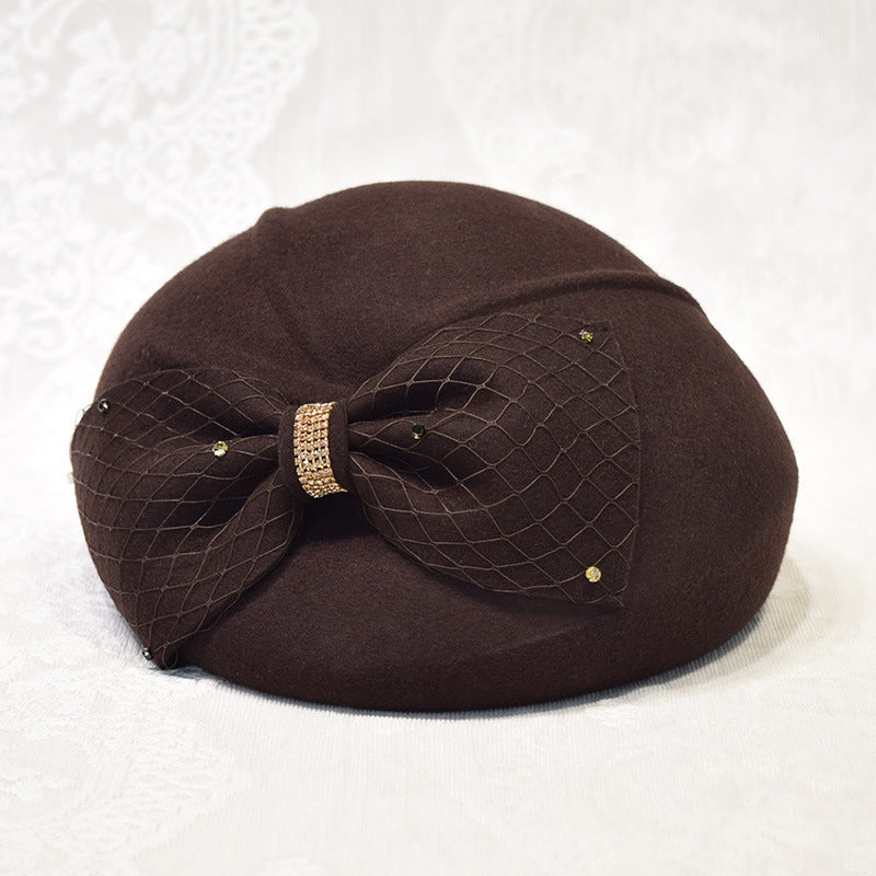 Japanese-style Vintage Wool Beret For Women