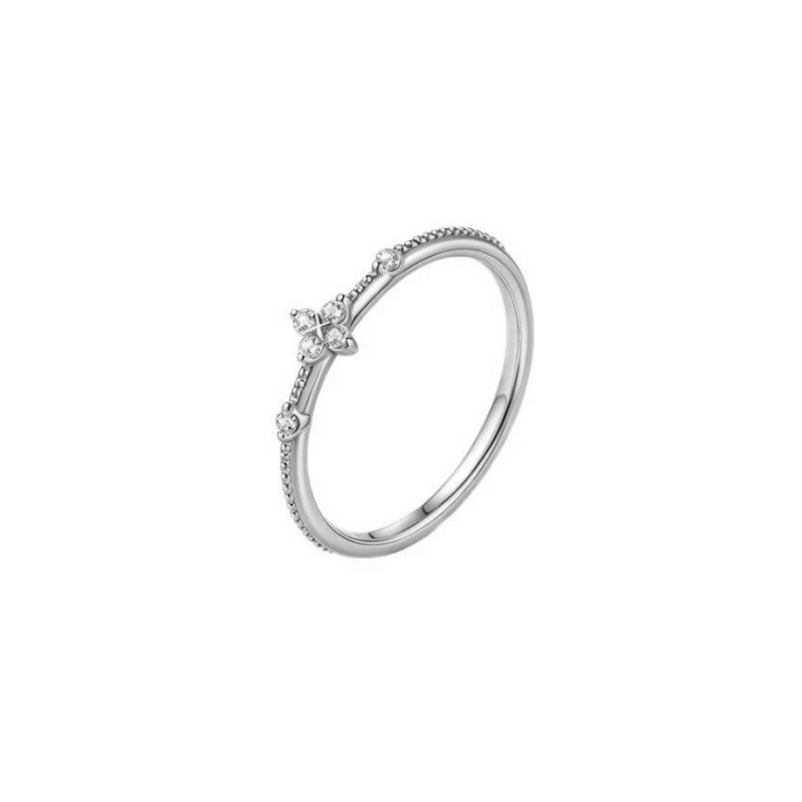 Sweet Flower Women Ring, Delicate Fashion High-End Elegant Versatile Stackable Open Band, Ins Style Index Finger Ring